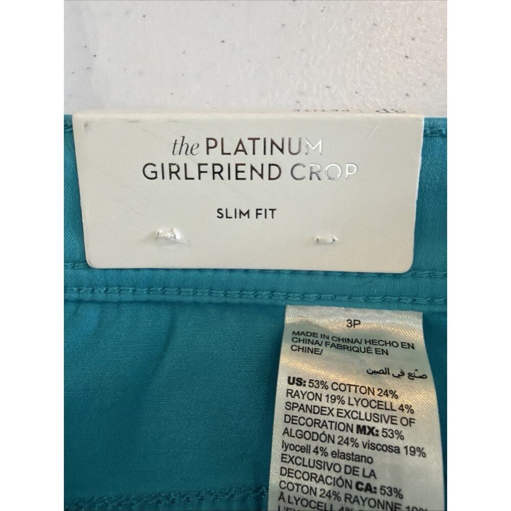 Chico's petite 16 XL Platinum Girlfriend Turquoise blue crop beach Pants NWT - Picture 7 of 10